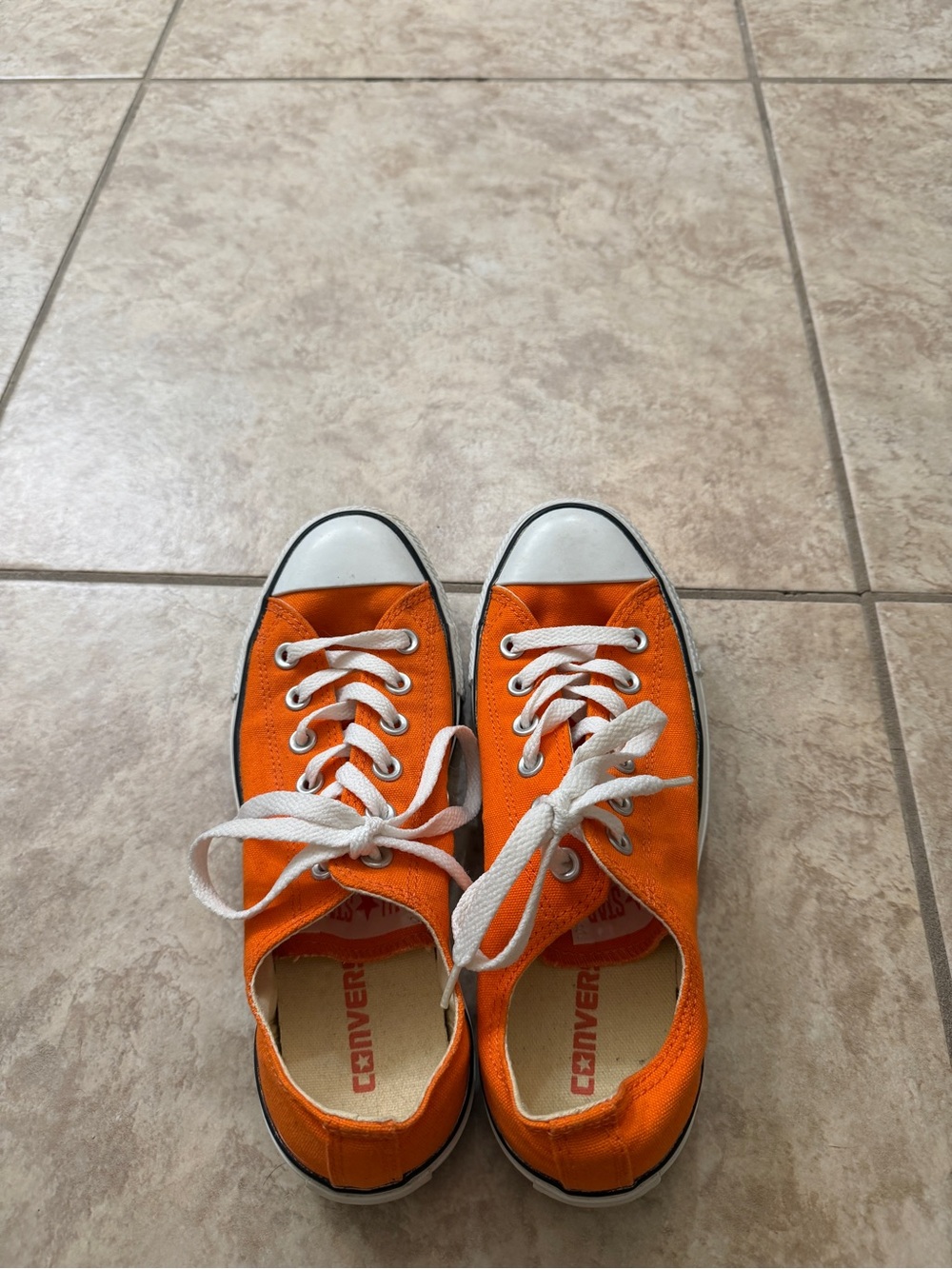 Converse Orange Canvas Low-Top Sneakers Women’s size 8
